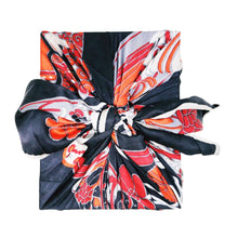 Environmentally friendly gift wrapping in vintage silk scarf