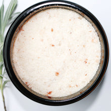 Open jar of College Green Sleep Easy bath soak with lavender and valerian viewed from above